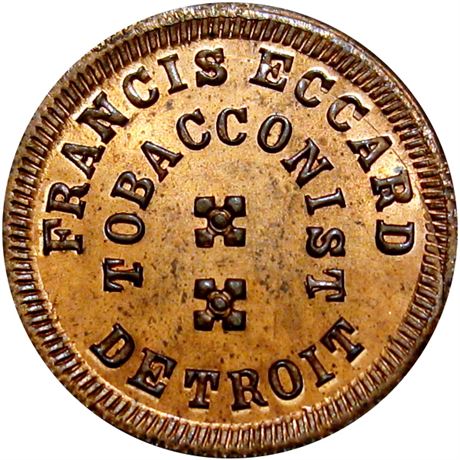 220  -  MI225 Y-3a R6 Raw MS64 Detroit Michigan Civil War token