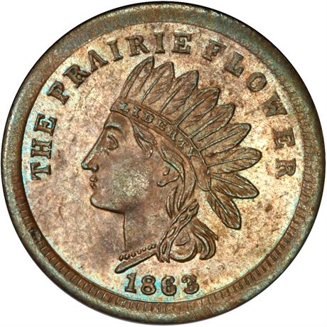 8  -    MI225 A-3a R4 PCGS MS62 BN Detroit Michigan Civil War token