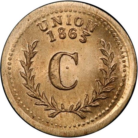 311  -  386/427 d R8 PCGS MS66 Copper Nickel Patriotic Civil War token