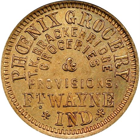 33  -  IN290C-1d R9 PCGS MS65 Copper Nickel Fort Wayne Indiana Civil War token