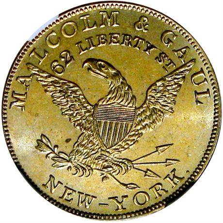 417  -  MILLER NY  516  NGC MS66 New York City Merchant token