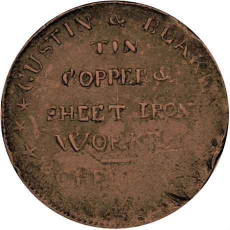 402  -  LOW 176 / HT-434 R5 NGC VF25 BN Chelsea Vermont Hard Times token