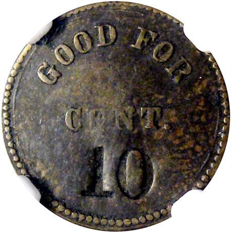 314  -  451D/532 b R9 NGC XF40 Beer Mug Patriotic Civil War token