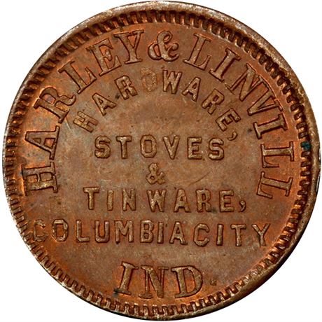 29  -  IN175B-1a R5 PCGS MS64 BN Columbia City Indiana Civil War token