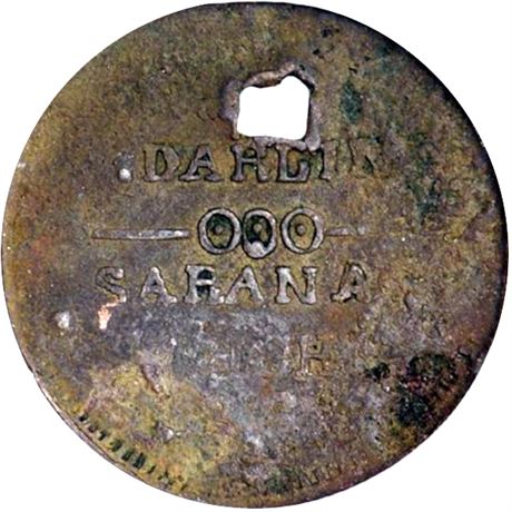 84  -  MI865A-1a R8 NCG Genuine Saranac Michigan Civil War token