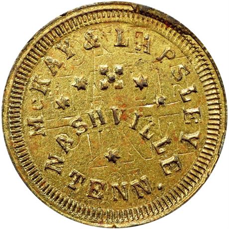 216  -  TN690D-5bo R10 PCGS MS61 Nashville Tennessee Civil War token