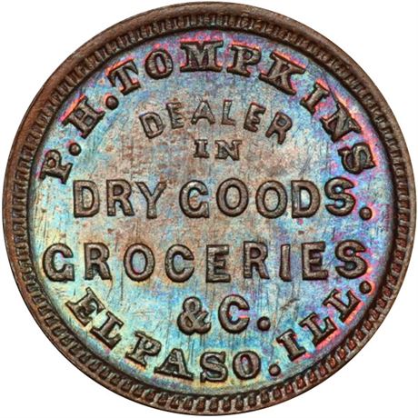 18  -  IL275A-2a R8 PCGS MS66 BN El Paso Illinois Civil War token