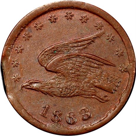291  -  159/469 a R8 PCGS MS63 BN Flying Eagle Patriotic Civil War token