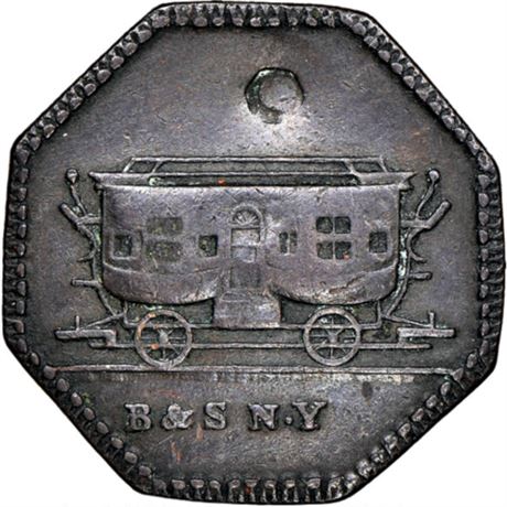 389  -  LOW 372A / HT-301 R8 NGC AU50 BN New York City Hard Times token