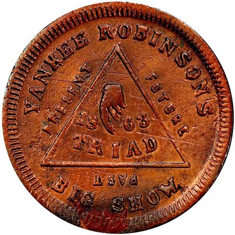 27  -  IL692A-25a Unlisted PCGS AU Details Peoria Illinois Civil War token