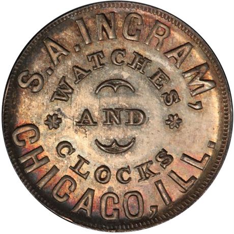 9  -  IL150AG-3f R9 PCGS MS64 Silver Chicago Illinois Civil War token