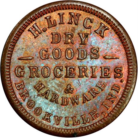 28  -  IN140A-1a R7 PCGS MS65 BN Brookville Indiana Civil War token