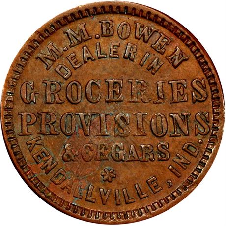 43  -  IN500C-1a R6 PCGS MS62 BN Kendallville Indiana Civil War token