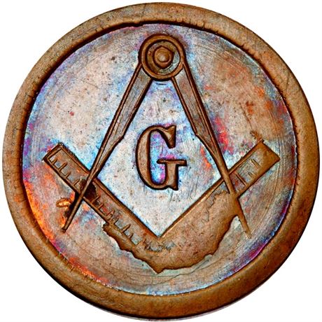 308  -  252/432 a R6 PCGS MS63 BN Masonic Patriotic Civil War token