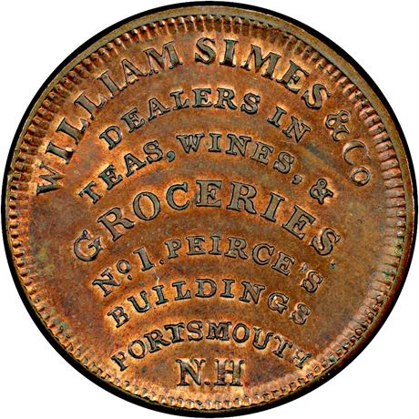 14  -  HT-194 PCGS MS63 Portsmouth New Hampshire Hard Times token