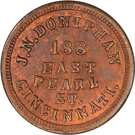8  -  OH165AI-2a R7 PCGS MS64 RB Cincinnati Ohio Civil War token