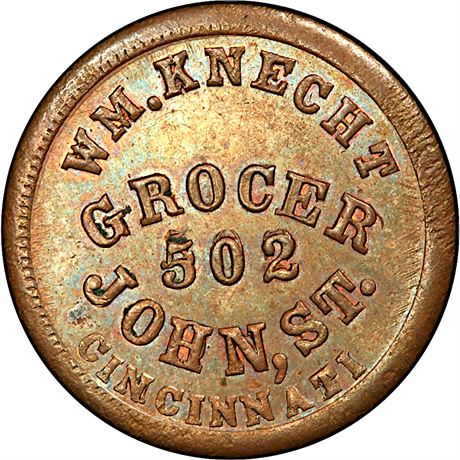 14  -  OH165CR-3a R7 PCGS MS64 BN Cincinnati Ohio Civil War token