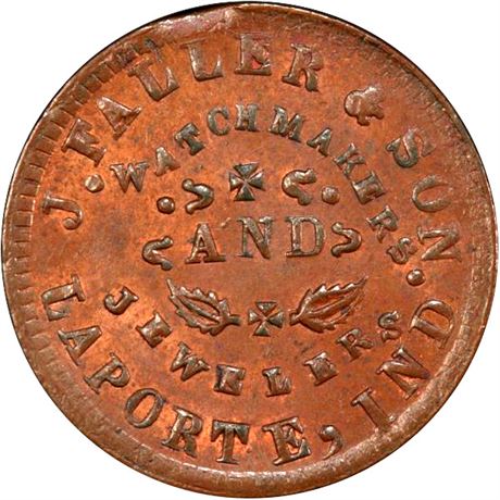 47  -  IN530B-2a R6 PCGS MS65 BN La Porte Indiana Civil War token