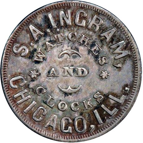 8  -  IL150AG-2f R9 PCGS MS65 Silver Chicago Illinois Civil War token