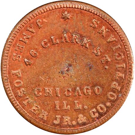 7  -  IL150 U-2a R9 PCGS MS64 RB Chicago Illinois Civil War token