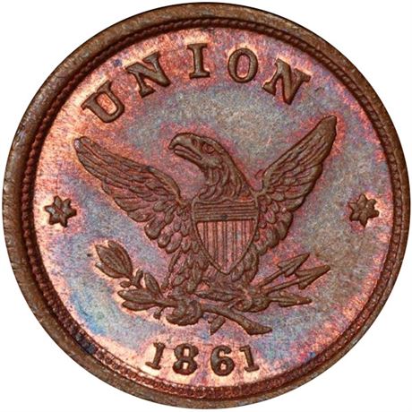 15  -  IL150AZ-3a R5 PCGS MS66 RB Chicago Illinois Civil War token