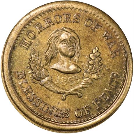 275  -  120/256 b R6 PCGS MS65 George Washington Patriotic Civil War token