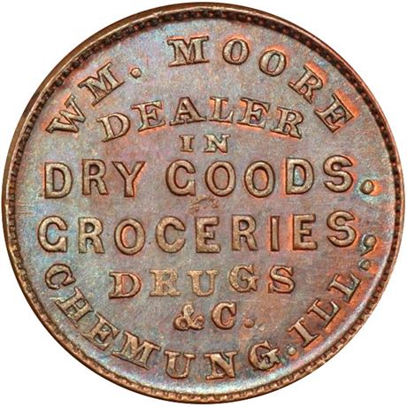4  -  IL140A-2a R8 PCGS MS65 BN Chemung Illinois Civil War token