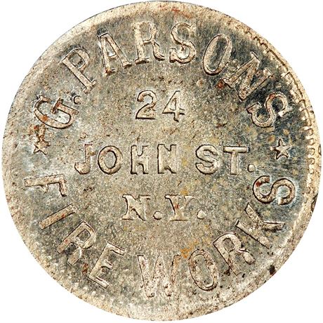 167  -  NY630BE- 1j R8 PCGS MS65 German Silver New York City Civil War token