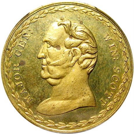 500  -  WS 1852-07 BR  PCGS MS63 1852 Winfield Scott Political token