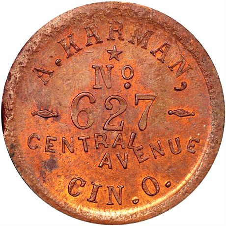 209  -  OH165CH-1a R6 PCGS MS64 BN Cincinnati Ohio Civil War token