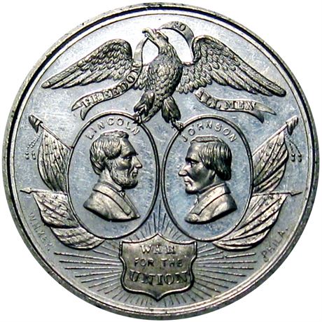 507  -  AL 1864-01 WM  NGC MS62 PL 1864 Abraham Lincoln Political token