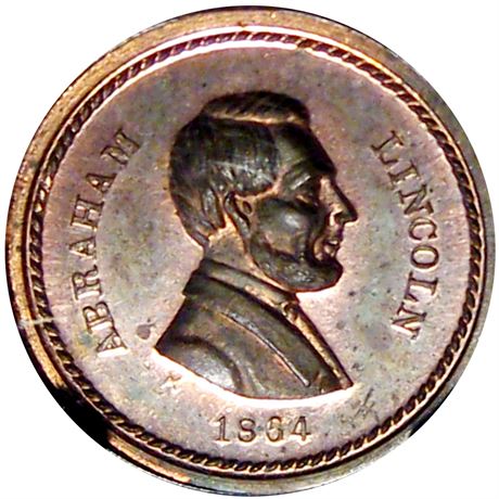 22  -  129/153 a R9 NGC MS64 BN Lincoln Franklin Patriotic Civil War token