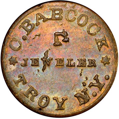 180  -  NY890A-3b R10 PCGS MS63 Unique Troy New York Civil War token