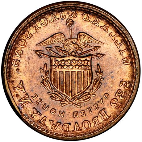 178  -  NY630CI-5a R10 NGC MS64 RB Brockage Mint Error New York Civil War token