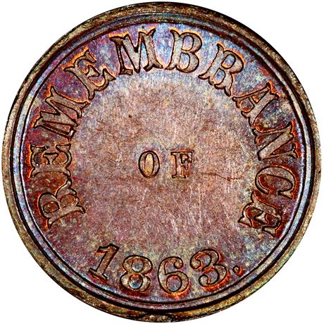 58  -  245/375A a R3 PCGS MS64 BN  Patriotic Civil War token