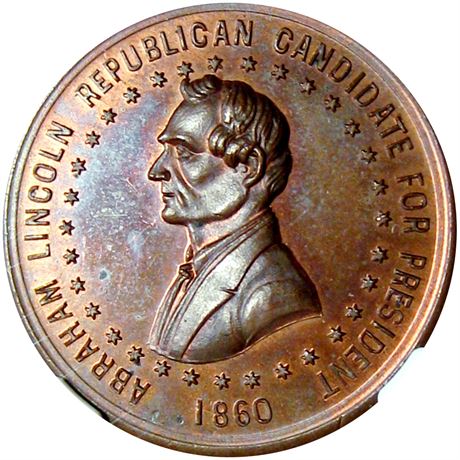 501  -  AL 1860-25 CU  NGC MS64 BN 1860 Abraham Lincoln Political token