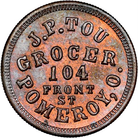 266  -  OH735B-4a R7 NGC MS64 BN Pomeroy Ohio Civil War token