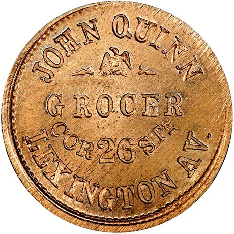 169  -  NY630BG-1d R9 PCGS MS65 Copper Nickel New York City Civil War token