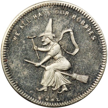 445  -  MILLER NY  491E  PCGS MS63 Witch Hobbies New York City Merchant token