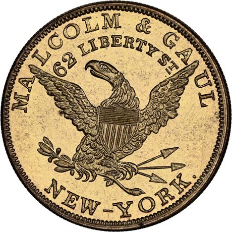448  -  MILLER NY  516  NGC MS66 New York City Merchant token