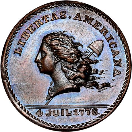 481  -  RULAU Pa Ph 205  NGC MS67 BN Libertas Americana Bolen Merchant token