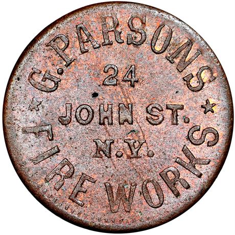 168  -  NY630BE- 9a R8 NGC MS65 RB Rare New York City Civil War token