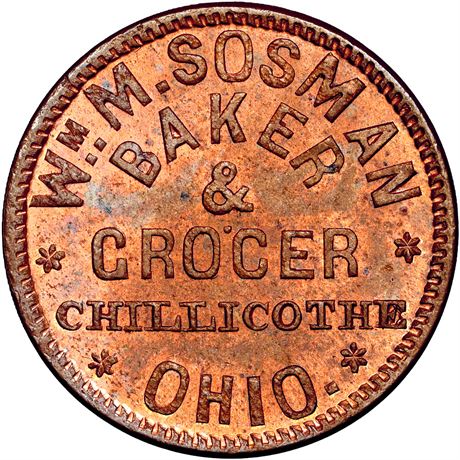 192  -  OH160I-2a R9 NGC MS64 RB Chillicothe Ohio Civil War token