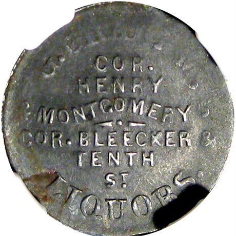 157  -  NY630AE-1n Unlisted NGC MS63 Very Rare Iron New York Civil War token