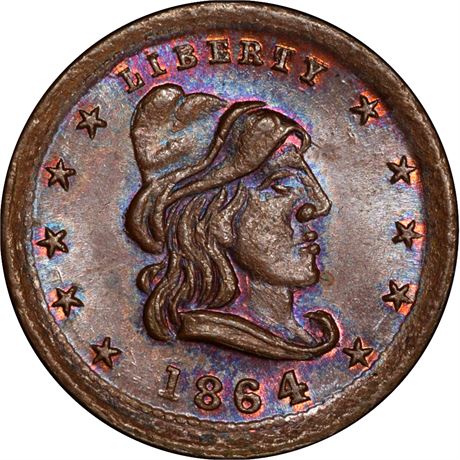 6  -   46/339 a R1 PCGS MS64 BN  Patriotic Civil War token