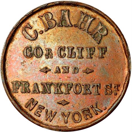 147  -  NY630 C-12a R8 PCGS MS61 BN Rare Mule New York City Civil War token