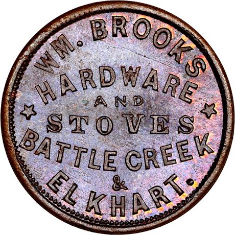113  -  MI060aA-4a R6 NGC MS66 BN Battle Creek Michigan Civil War token