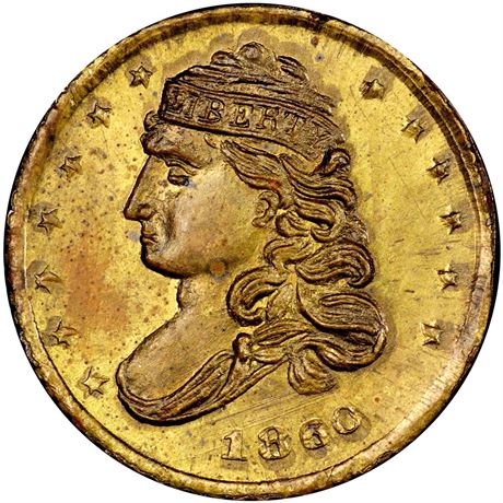 61  -  287/520 b R9 PCGS MS63 Brass Silver Mine Patriotic Civil War token