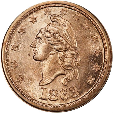1  -    1/229 d R7 PCGS MS65 Copper Nickel Patriotic Civil War token