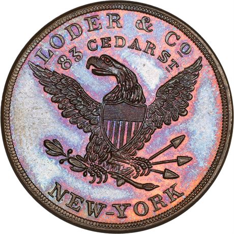 443  -  MILLER NY  465  NGC MS65 BN New York City Merchant token